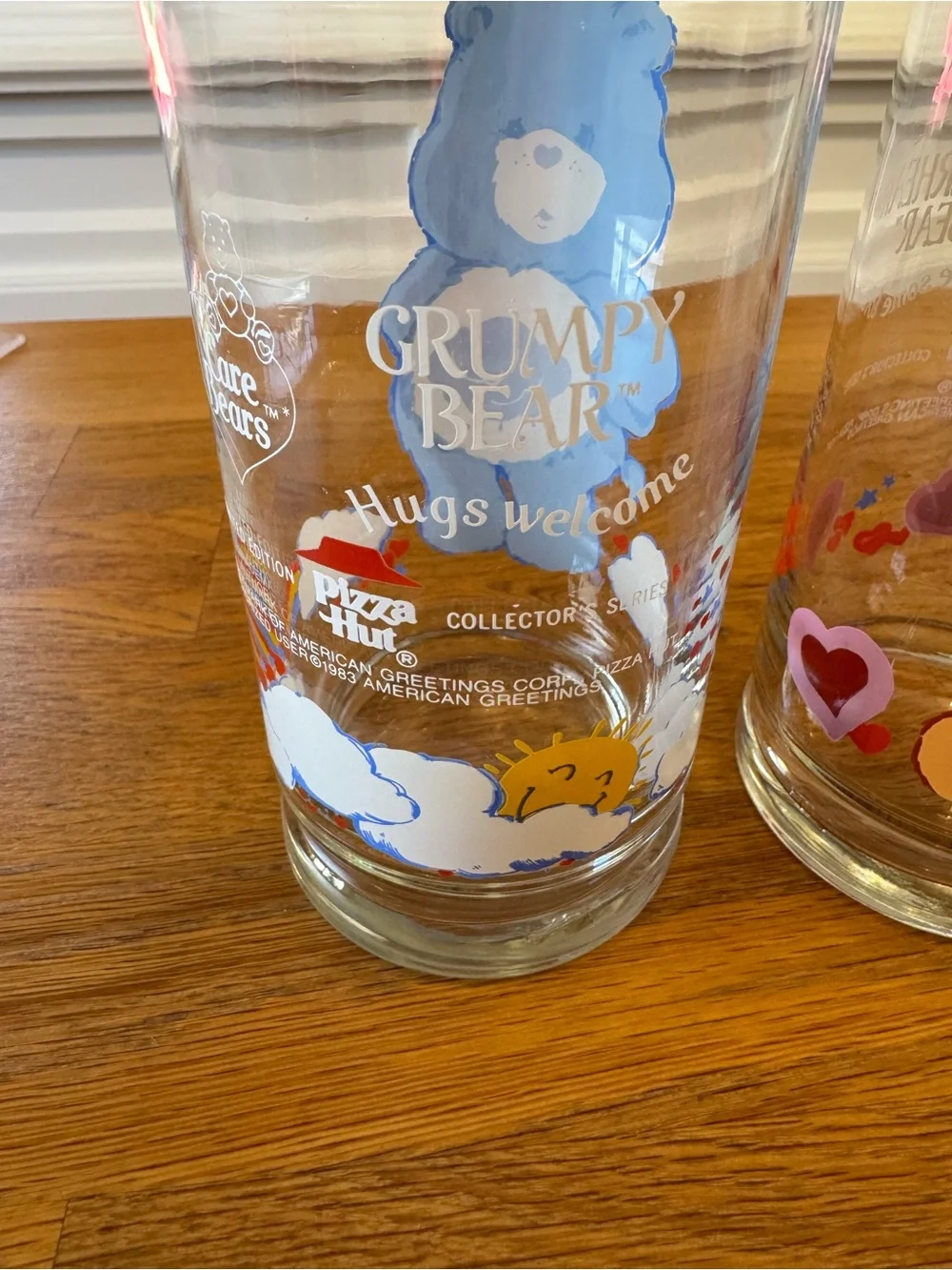 🌈 Vintage 1983 Pizza Hut Care Bears Glasses | Grumpy Bear & Tenderheart Bear